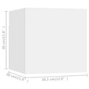 væghængte tv-skabe 8 stk. 30,5x30x30 cm hvid