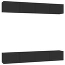 tv-skabe 4 stk. 100x30x30 cm konstrueret træ sort