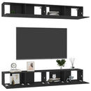 tv-skabe 4 stk. 100x30x30 cm konstrueret træ sort