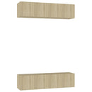 tv-skabe 4 stk. 60x30x30 cm konstrueret træ sonoma-eg