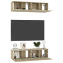 tv-skabe 4 stk. 60x30x30 cm konstrueret træ sonoma-eg