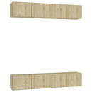 tv-skabssæt 4 stk. 60x30x30 cm konstrueret træ sonoma-eg