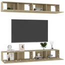 tv-skabe 4 stk. 60x30x30 cm konstrueret træ sonoma-eg