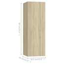 tv-borde 4 stk. 30,5x30x90 cm konstrueret træ sonoma-eg