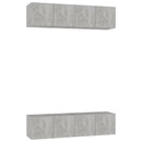 tv-skabe 4 stk. 60x30x30 cm konstrueret træ betongrå
