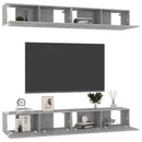 tv-skabe 4 stk. 100x30x30 cm konstrueret træ betongrå