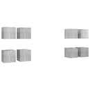 væghængte tv-skabe 8 stk. 30,5x30x30 cm betongrå