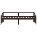 3-personers daybed 90x200 cm massivt fyrretræ mørkebrun
