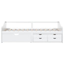 3-personers daybed med skuffer 90x200 cm massivt fyrretræ hvid