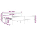 sengeramme 200x200 cm massivt fyrretræ
