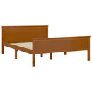 sengeramme 160x200 cm massivt fyrretræ gyldenbrun