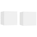 sengeskabe 2 stk. 30,5x30x30 cm konstrueret træ hvid