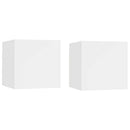 sengeskabe 2 stk. 30,5x30x30 cm konstrueret træ hvid