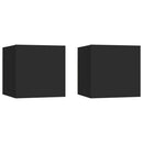 sengeskabe 2 stk. 30,5x30x30 cm konstrueret træ sort