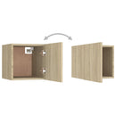 sengeskab 30,5x30x30 cm konstrueret træ sonoma-eg