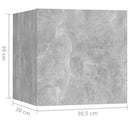 sengeskab 30,5x30x30 cm konstrueret træ betongrå