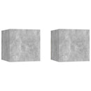 sengeskabe 2 stk. 30,5x30x30 cm konstrueret træ betongrå