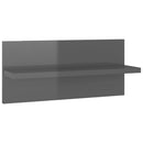 væghylder 4 stk. 40x11,5x18 cm grå højglans