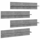 væghylder 4 stk. 80x11,5x18 cm konstrueret træ betongrå