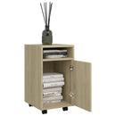 skab med hjul 33x38x60 cm konstrueret træ sonoma-eg