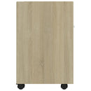 skab med hjul 33x38x60 cm konstrueret træ sonoma-eg