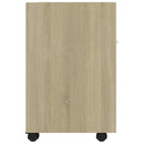 skab med hjul 33x38x60 cm konstrueret træ sonoma-eg