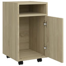 skab med hjul 33x38x60 cm konstrueret træ sonoma-eg