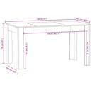 spisebord 140x74,5x76 cm konstrueret træ hvid