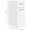 apotekerskab 20x45,5x60 cm konstrueret træ hvid