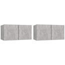 væghængte tv-skabe 2 stk. 60x30x30 cm betongrå