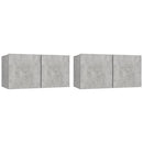 væghængte tv-skabe 2 stk. 60x30x30 cm betongrå