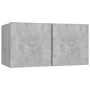 væghængte tv-skabe 2 stk. 60x30x30 cm betongrå