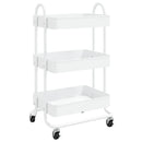 vogn med 3 hylder 43x34x79 cm stål hvid