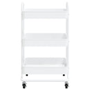 vogn med 3 hylder 43x34x79 cm stål hvid
