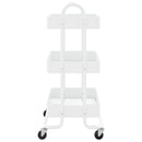 vogn med 3 hylder 43x34x79 cm stål hvid