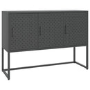 skænk 105x35x75 cm stål og glas antracitgrå