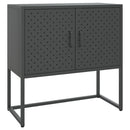 skænk 75x35x75 cm stål og glas antracitgrå