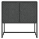 skænk 75x35x75 cm stål og glas antracitgrå