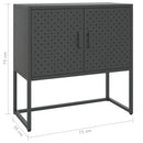 skænk 75x35x75 cm stål og glas antracitgrå