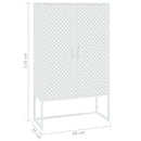 højskab 80x35x135 cm stål hvid