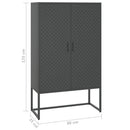 højskab 80x35x135 cm stål antracitgrå