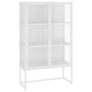 højskab 80x35x135 cm stål og hærdet glas hvid