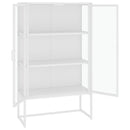 højskab 80x35x135 cm stål og hærdet glas hvid