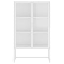 højskab 80x35x135 cm stål og hærdet glas hvid