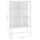 højskab 80x35x135 cm stål og hærdet glas hvid