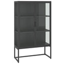 højskab 80x35x135 cm stål og hærdet glas antracitgrå