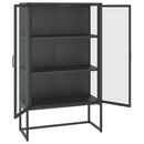 højskab 80x35x135 cm stål og hærdet glas antracitgrå