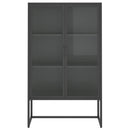 højskab 80x35x135 cm stål og hærdet glas antracitgrå