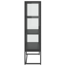 højskab 80x35x135 cm stål og hærdet glas antracitgrå