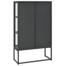 højskab 80x35x135 cm stål og hærdet glas antracitgrå